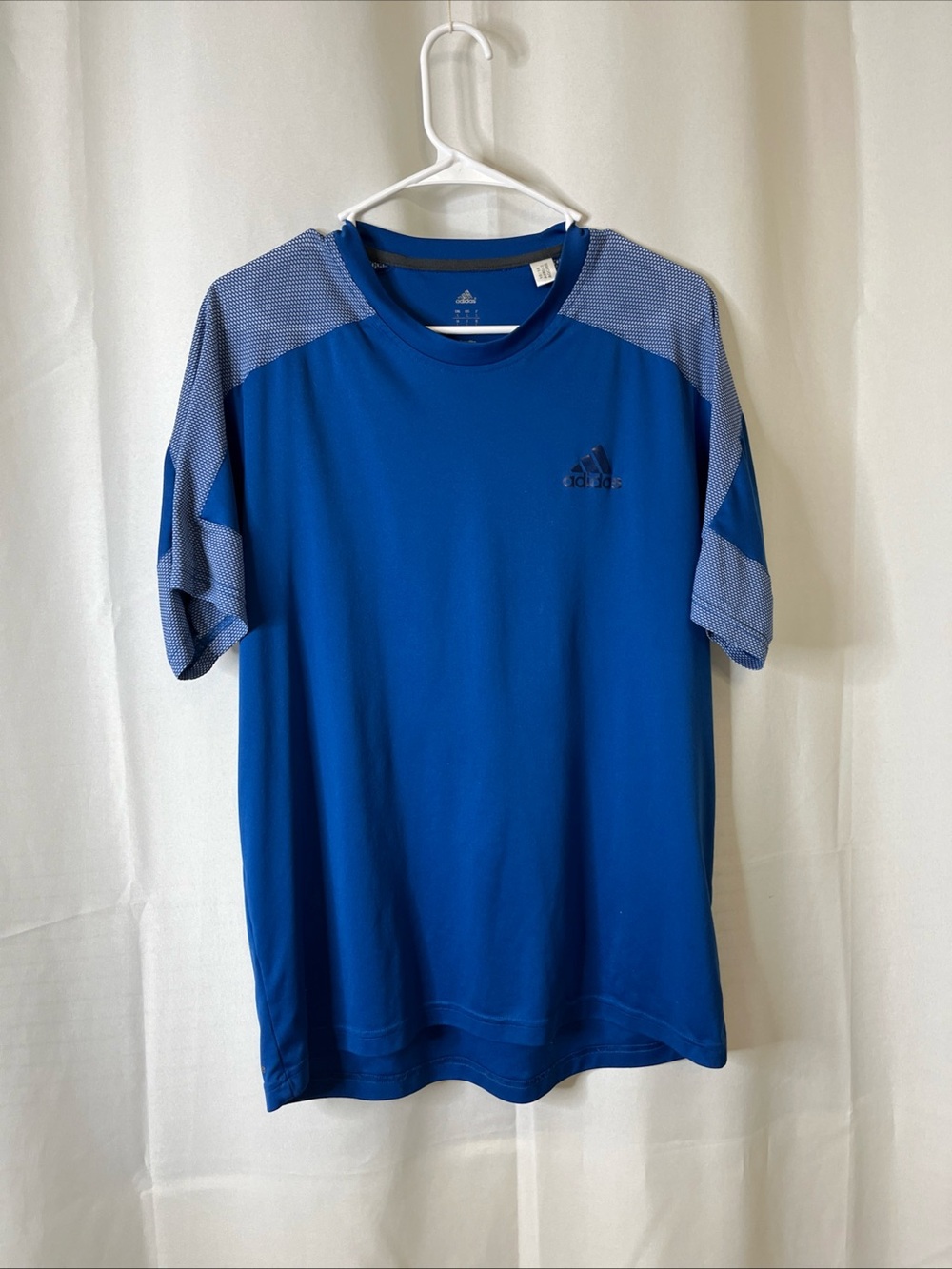 Adidas Shirt Men Blue Climalite Athletic Performance Short Sleeve Large Tee